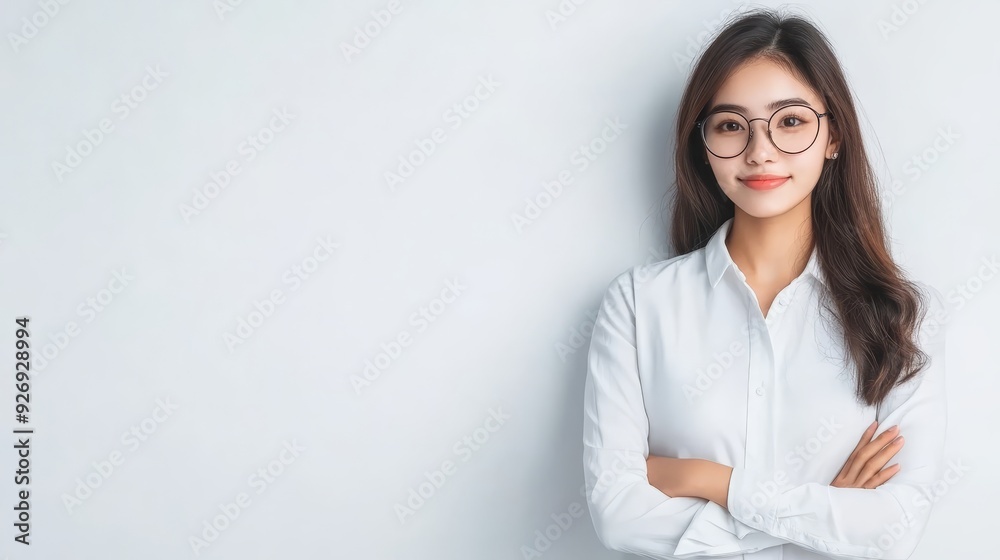 Confident businesswoman with arms crossed smiling Confident businesswoman with arms crossed smiling