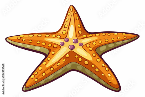 Cartoon Illustration of a Starfish with Orange and Yellow Color Scheme