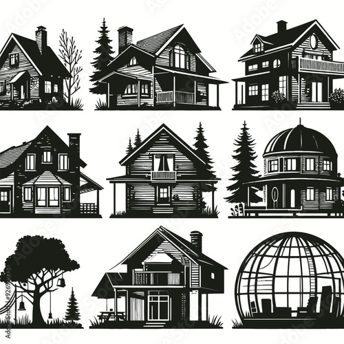 home shiloute set vector