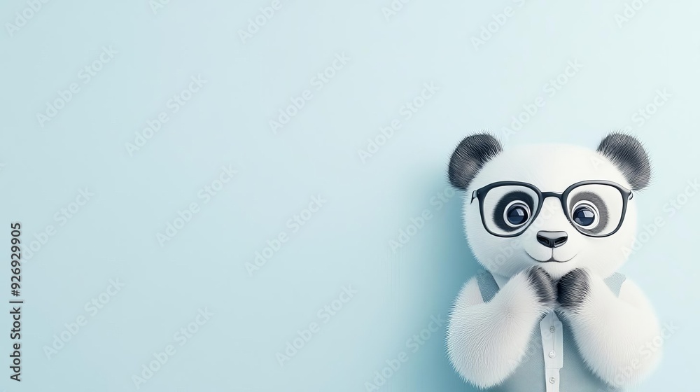 business team of Panda in a smart vest with a silk tie, pastel zen office background, calm and fashion-conscious worker with text copy space business team of Panda in a smart vest with a silk tie, pastel zen office background, calm and fashion-conscious worker with text copy space