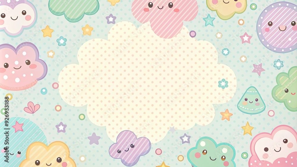 Pastel colored background with cute and kawaii patterns for a presentation or design project, pastel, cute, kawaii, background Pastel colored background with cute and kawaii patterns for a presentation or design project, pastel, cute, kawaii, background