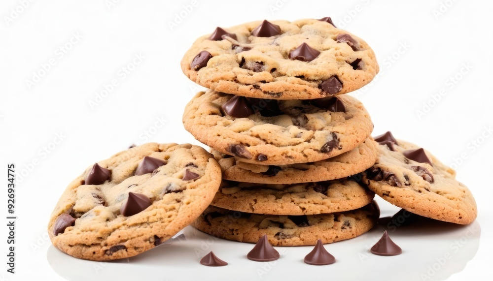 Deliciously stacked chocolate chip cookies Deliciously stacked chocolate chip cookies