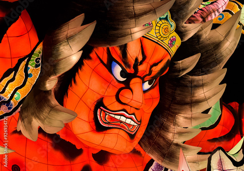 The Aomori Prefecture Nebuta festival. Located in Northern Japan, every summer Aomori hosts the Nebuta festival. This is a festival celebrating gods and stories with giant paper lanterns. photo