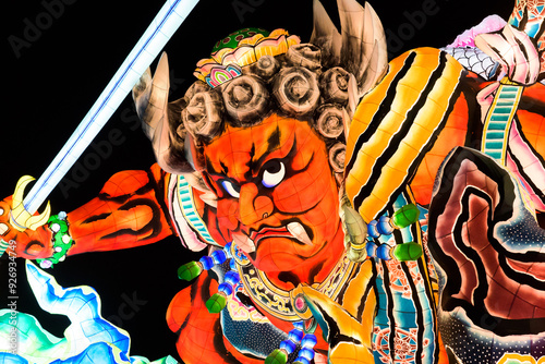 The Aomori Prefecture Nebuta festival. Located in Northern Japan, every summer Aomori hosts the Nebuta festival. This is a festival celebrating gods and stories with giant paper lanterns. photo