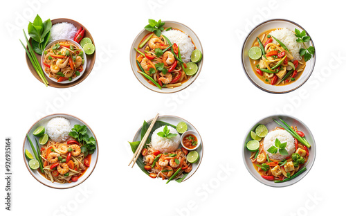 Delicious Thai Dishes with Clipping Path - Isolated PNG Image