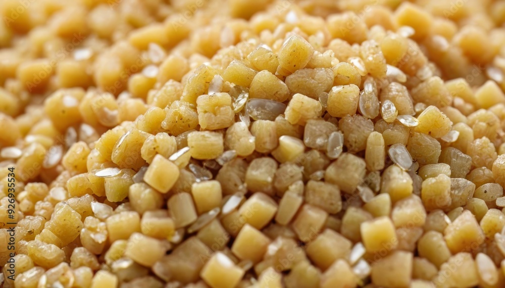 Closeup of golden textured grains possibly rice or pasta Closeup of golden textured grains possibly rice or pasta