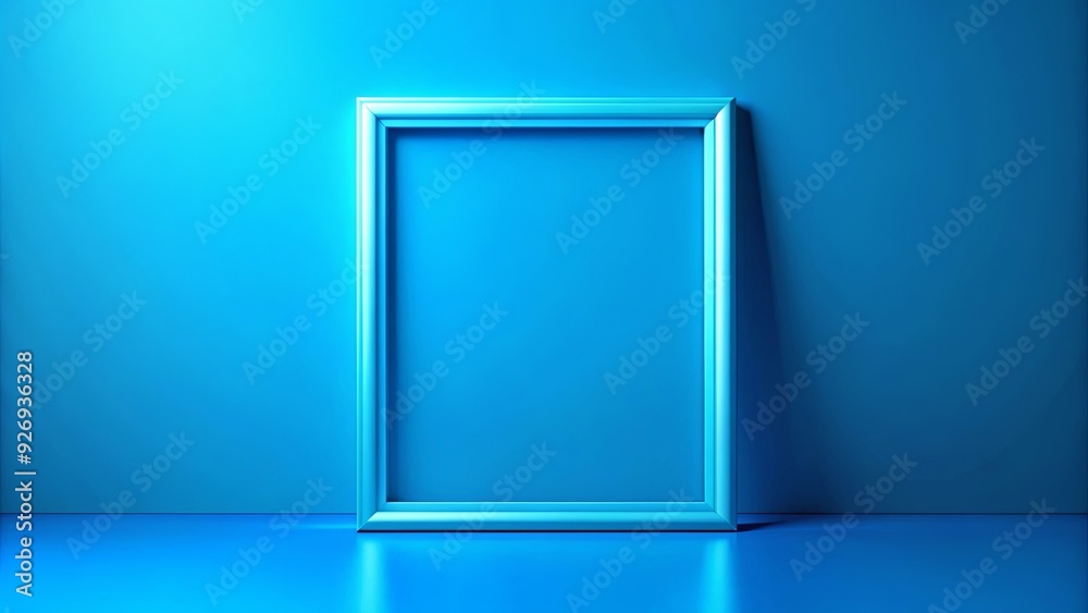 Fluorescent blue frame standing out on a blue background, fluorescent, blue, frame, border, modern, vibrant, contrast, background Fluorescent blue frame standing out on a blue background, fluorescent, blue, frame, border, modern, vibrant, contrast, background