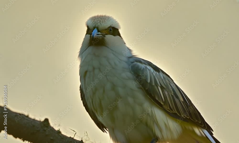 A Bird Perched on a Branch, With the Sun Behind it A Bird Perched on a Branch, With the Sun Behind it