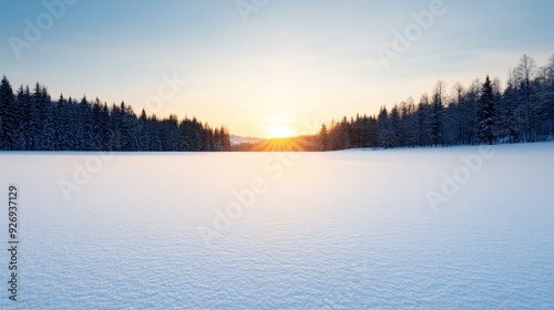 Winter abstract landscape. Sunlight in the winter forest.