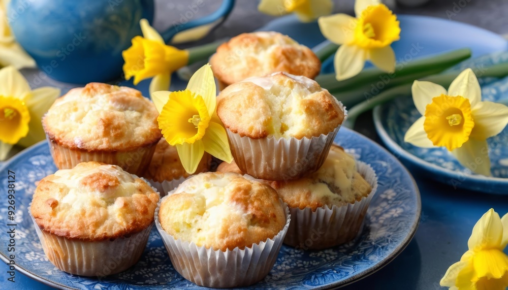 Delicious muffins with a touch of spring Delicious muffins with a touch of spring
