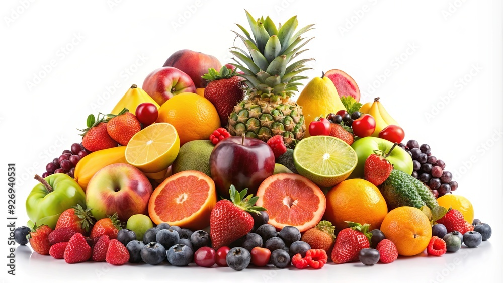 Assorted pile of various fruits, assorted, pile, various, fruits, colorful, fresh, healthy, tropical, organic, vibrant, market, ripe Assorted pile of various fruits, assorted, pile, various, fruits, colorful, fresh, healthy, tropical, organic, vibrant, market, ripe