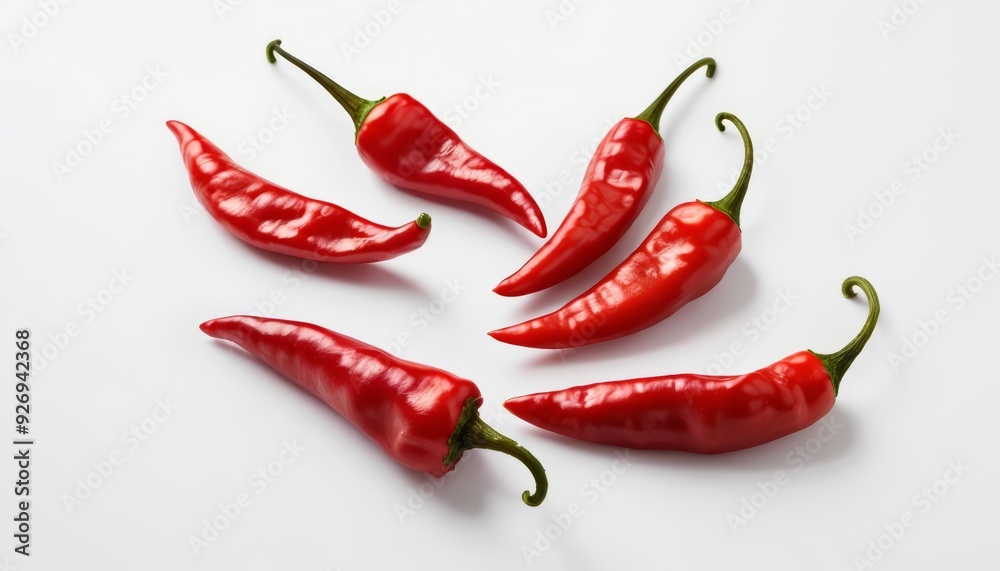 Fresh red chili peppers ready to spice up your kitchen Fresh red chili peppers ready to spice up your kitchen
