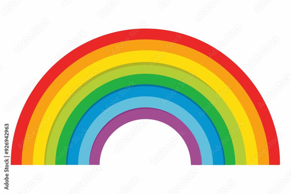 Colorful Rainbow Arc with Seven Distinct Bands