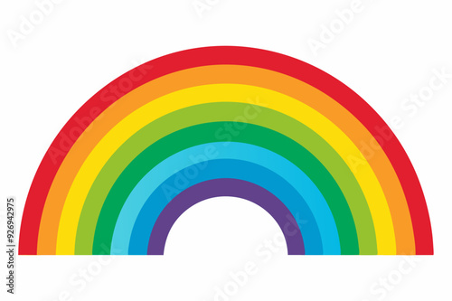 A Colorful Rainbow Arched Against a White Background