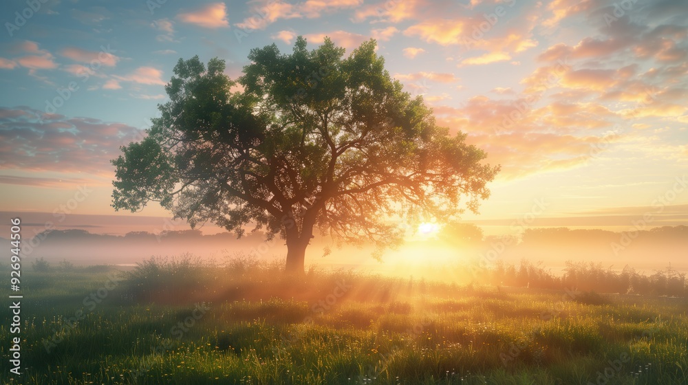 Fototapeta premium Free good morning scene wallpaper background photo