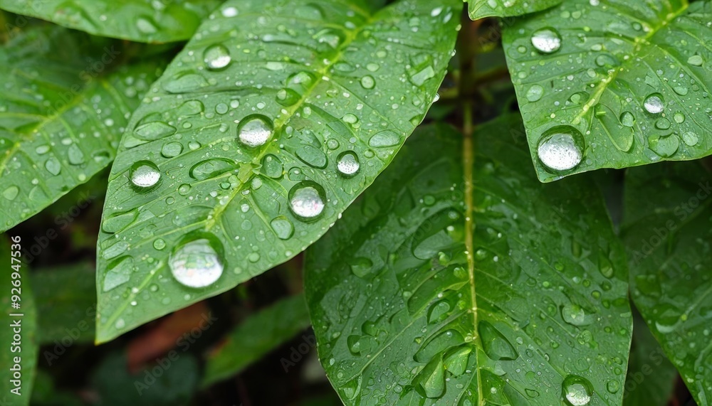 Natures tears A closeup of dewdrops on leaves Natures tears A closeup of dewdrops on leaves