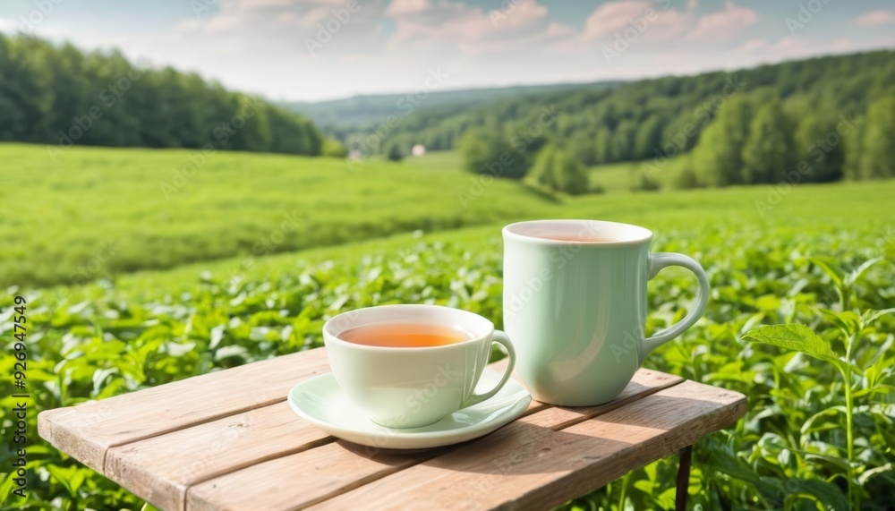Peaceful afternoon tea in the countryside Peaceful afternoon tea in the countryside