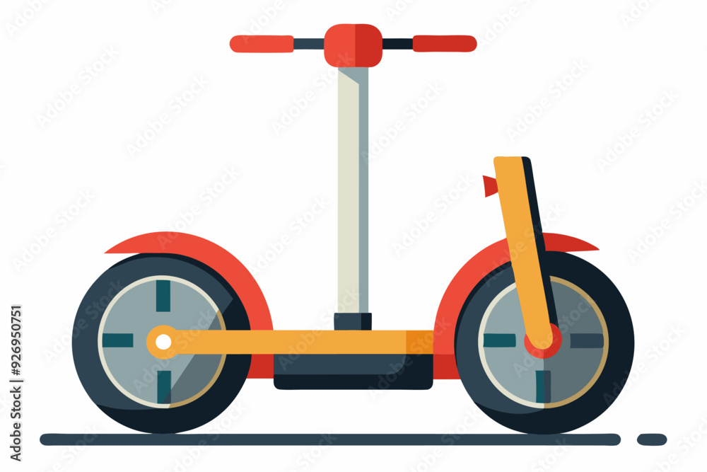 Red and Yellow Electric Scooter with Two Wheels Red and Yellow Electric Scooter with Two Wheels