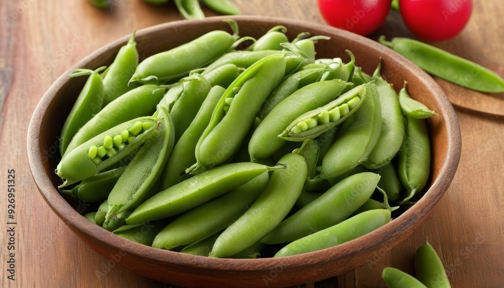 Fresh snap peas ready for a healthy meal Fresh snap peas ready for a healthy meal