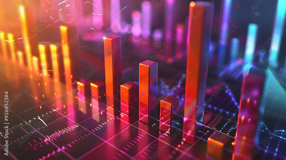 3D financial performance bar chart results 3D financial performance bar chart results
