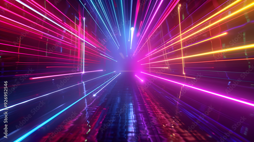 3d render, abstract background with colorful spectrum. Bright neon rays and glowing lines. 3d render, abstract background with colorful spectrum. Bright neon rays and glowing lines.