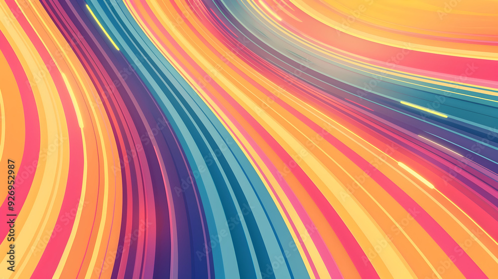 Abstract 1970's background design in futuristic retro style with colorful lines. Vector illustration. Abstract 1970's background design in futuristic retro style with colorful lines. Vector illustration.