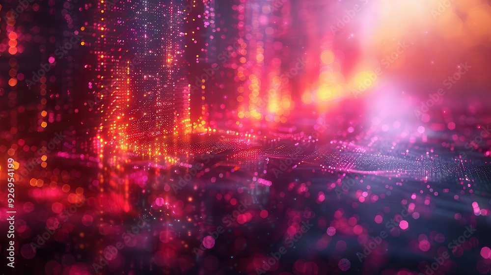 Fototapeta premium Abstract Visualization of AI Algorithms Creating a Digital World with Space for Text