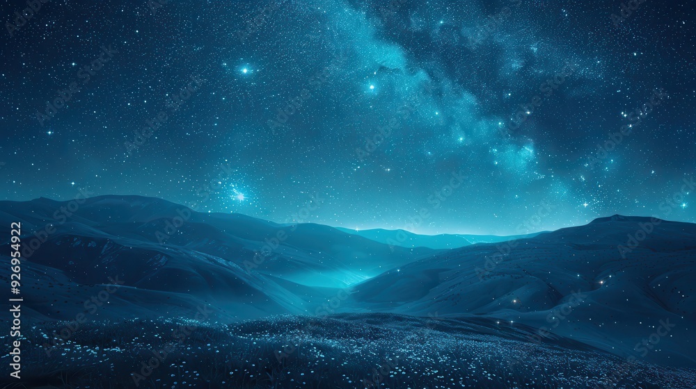 Fototapeta premium Technological Constellations: Surreal AI Nodes in the Sky for Futuristic Designs