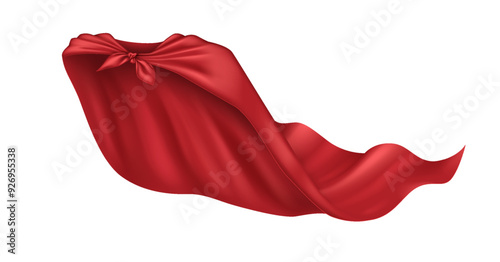 Vintage saint cloak with flying edge reasonable vector illustration. Performing superpower. Ruddy cape complimenting in wind 3d protest on white foundation