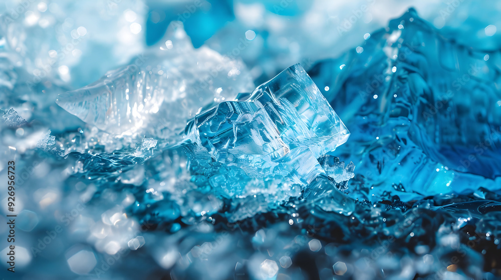 closeup telephoto of a large blue crystal of ice formed in a river in winter closeup telephoto of a large blue crystal of ice formed in a river in winter