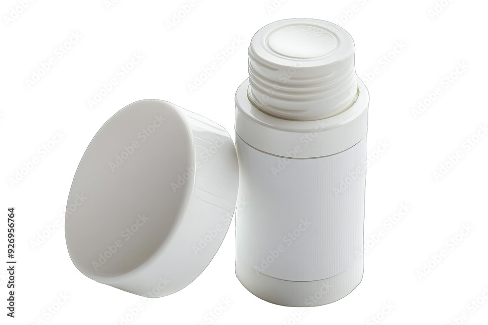 An empty white plastic bottle with a screw cap. Ideal for packaging cosmetics, skincare, or pharmaceutical products. An empty white plastic bottle with a screw cap. Ideal for packaging cosmetics, skincare, or pharmaceutical products.