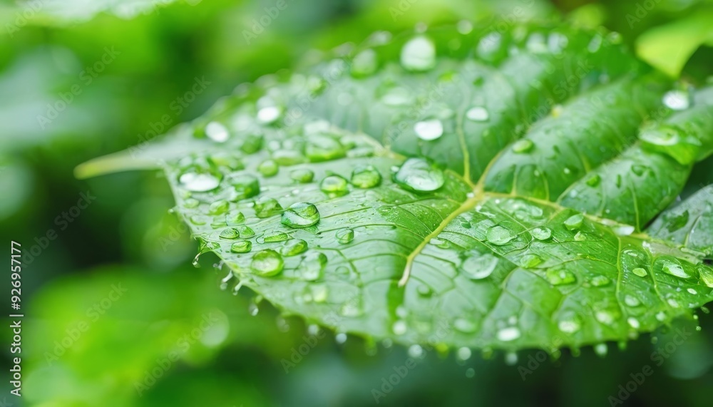 Natures teardrops on a fresh leaf Natures teardrops on a fresh leaf