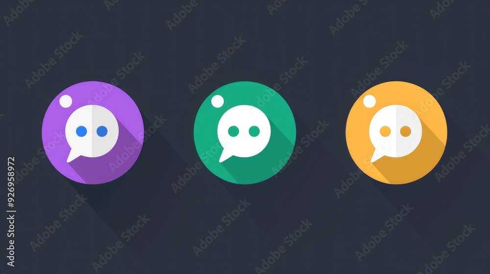 Flat style icon with theme options for messaging apps. Flat style icon with theme options for messaging apps.