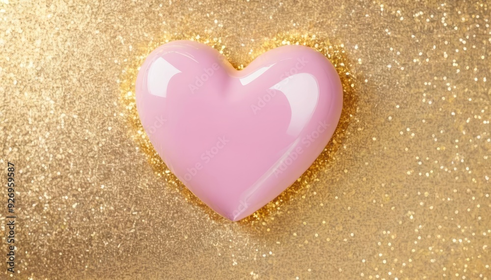 Fototapeta premium Love shines brightly on a golden backdrop