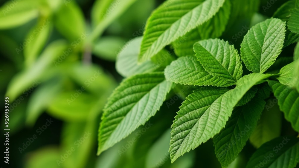 Vibrant green leaves in closeup perfect for naturethemed content Vibrant green leaves in closeup perfect for naturethemed content