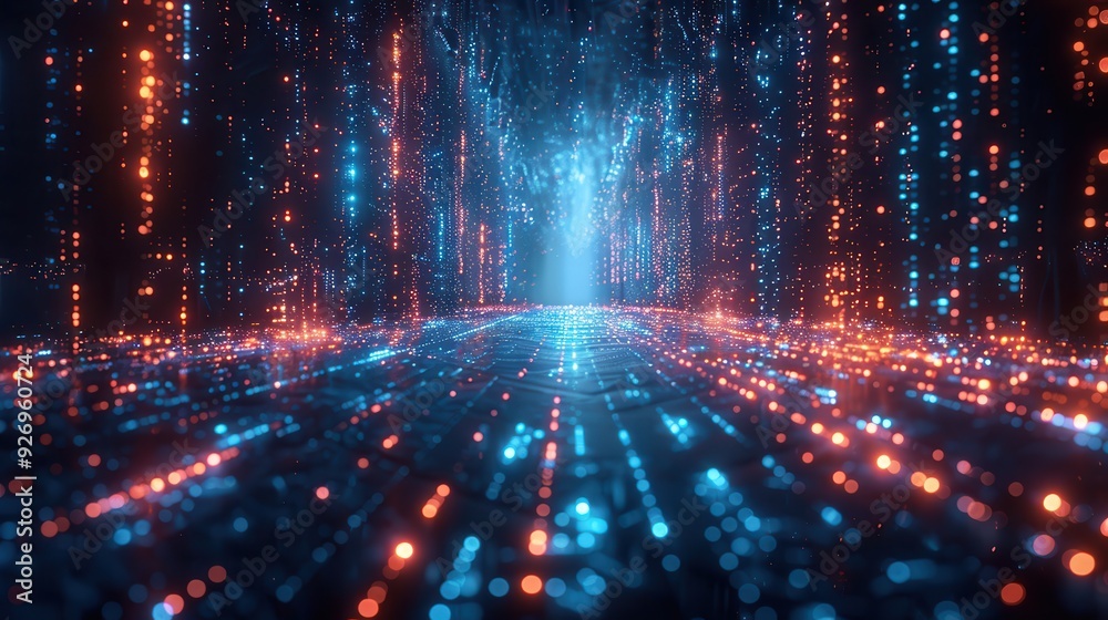 Data Analysis Concept with Digital Art of AI Processing Big Data Data Analysis Concept with Digital Art of AI Processing Big Data