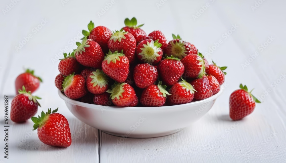 Fresh strawberries in a bowl ready to be enjoyed Fresh strawberries in a bowl ready to be enjoyed