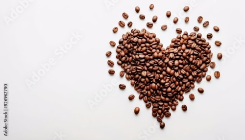  A heart of coffee beans a symbol of love and warmth