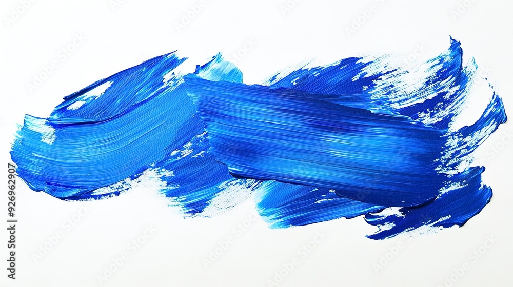 Blue stroke of paint brush