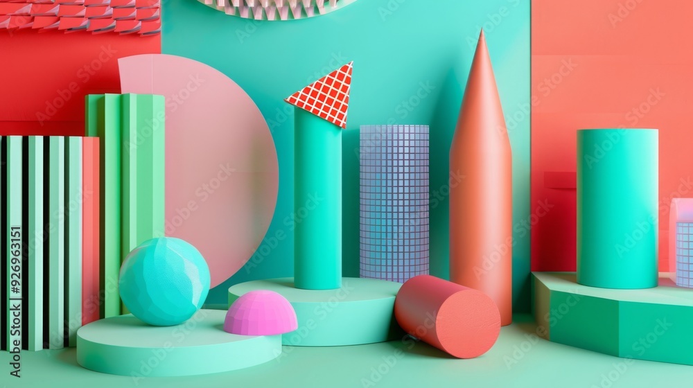 Abstract Geometric Composition in Vibrant Colors Abstract Geometric Composition in Vibrant Colors