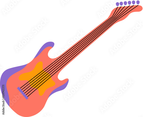 Hand-Drawn Electric Guitar Youth Illustration