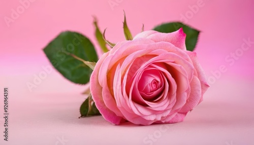  Pretty in pink  A single rose in bloom