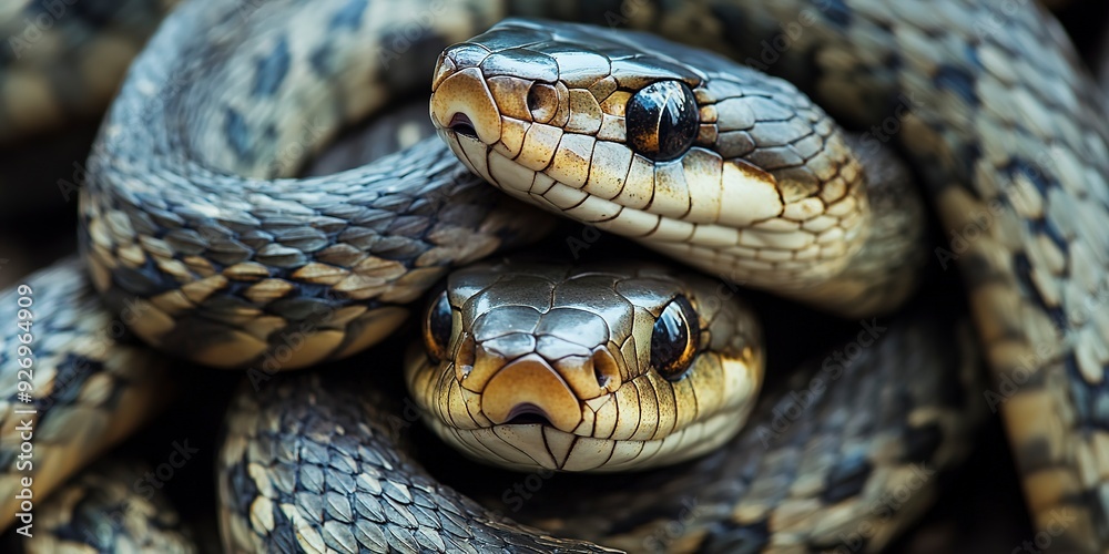 Fototapeta premium Close up of snakes tangled together