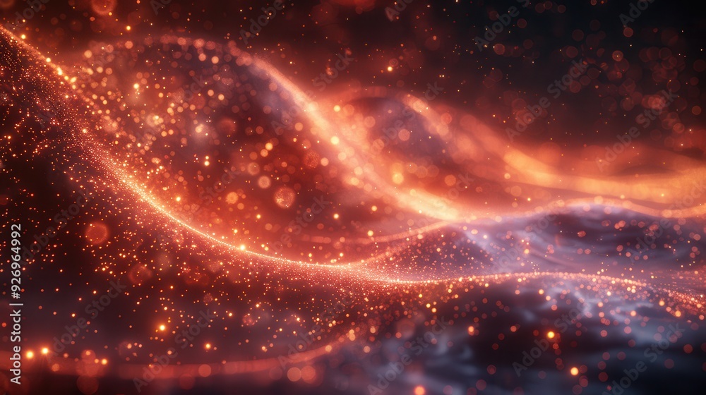 Quantum Computing Power Visualization with Particles and Energy Waves - Technology Concept Design with Copy Space Quantum Computing Power Visualization with Particles and Energy Waves - Technology Concept Design with Copy Space