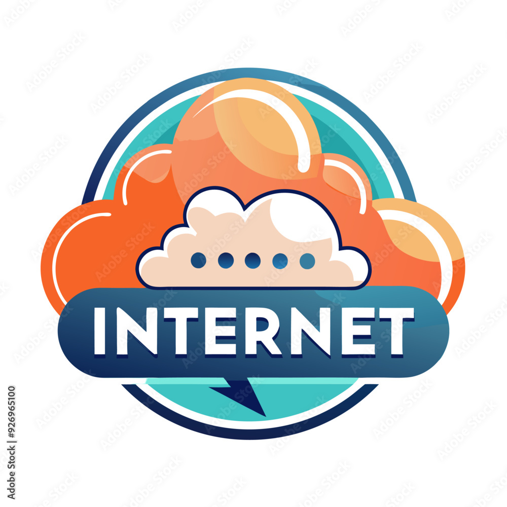 Internet Cloud Logo with Bold Font and Blue Lightning Internet Cloud Logo with Bold Font and Blue Lightning
