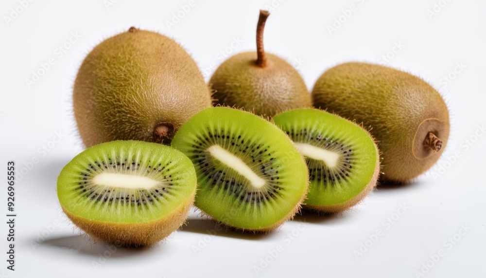 Fototapeta premium Freshly cut kiwi slices ready to enjoy