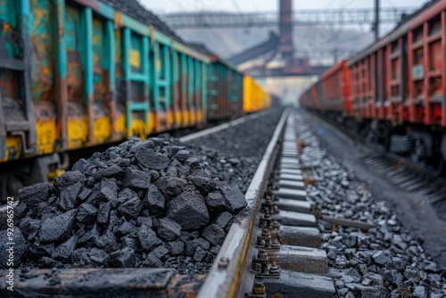 Coal Train Tracks in Industrial Setting
