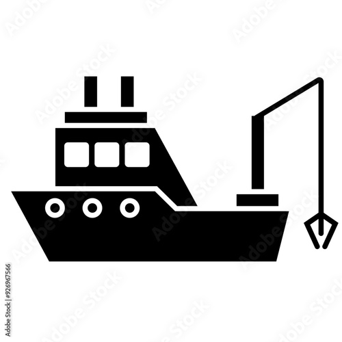 fishing ship icon sea fish