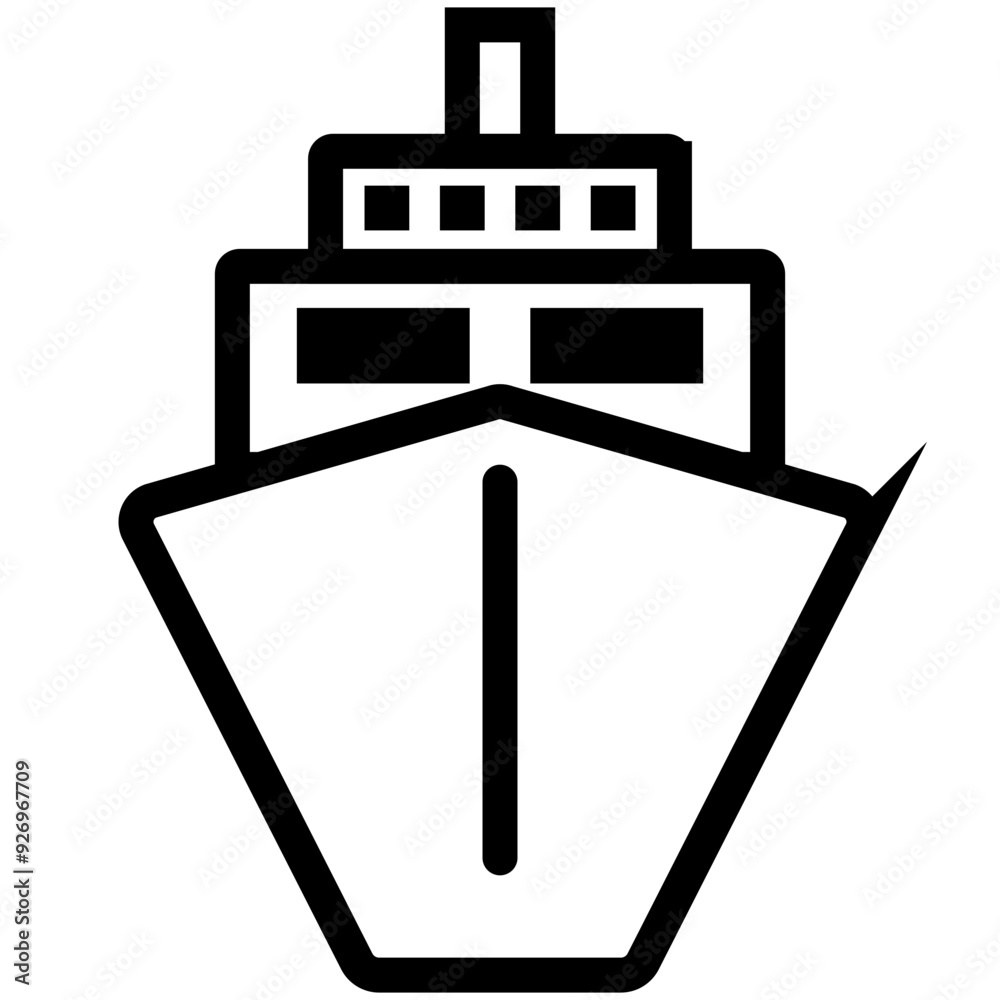 ship icon sea transportation front view in the sea ship icon sea transportation front view in the sea
