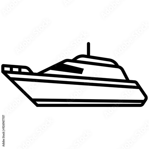 MODERN speedboat icon sailing in the sea